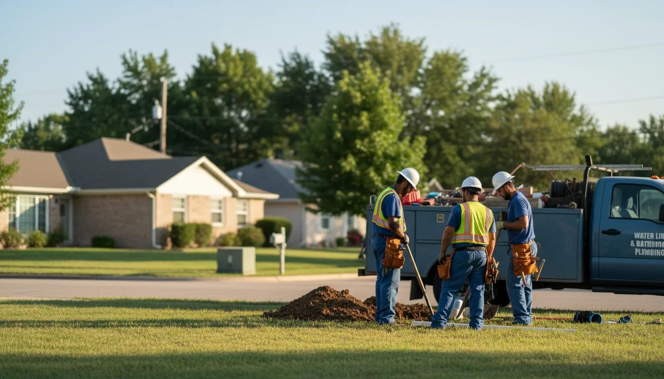 Residential water line and bathroom plumbing service in Bath, MI